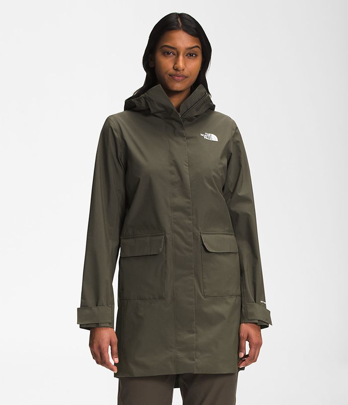 The North Face Regenjas Dames Stad Breeze Parka Ii RFIA09538 - Donkergroen